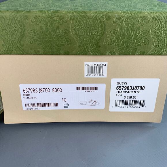 GUCCI Size 10.5 Clear Transparent Logo Rubber Slide Sandals - Picture 10 of 10